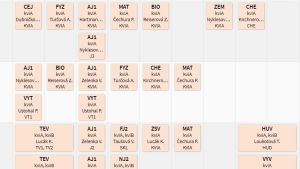 Rozvrh na 1. pololetí školního roku 2023/2024